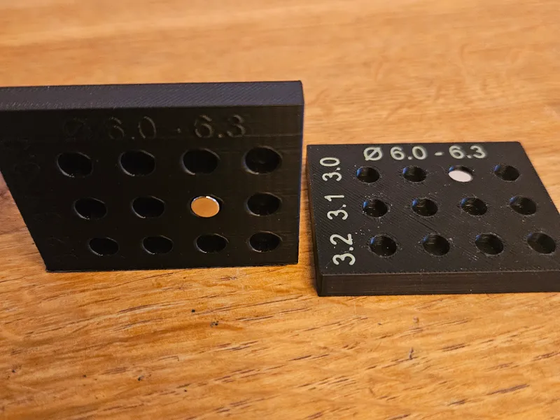 6x3mm and 6x4mm magnets hole gauge