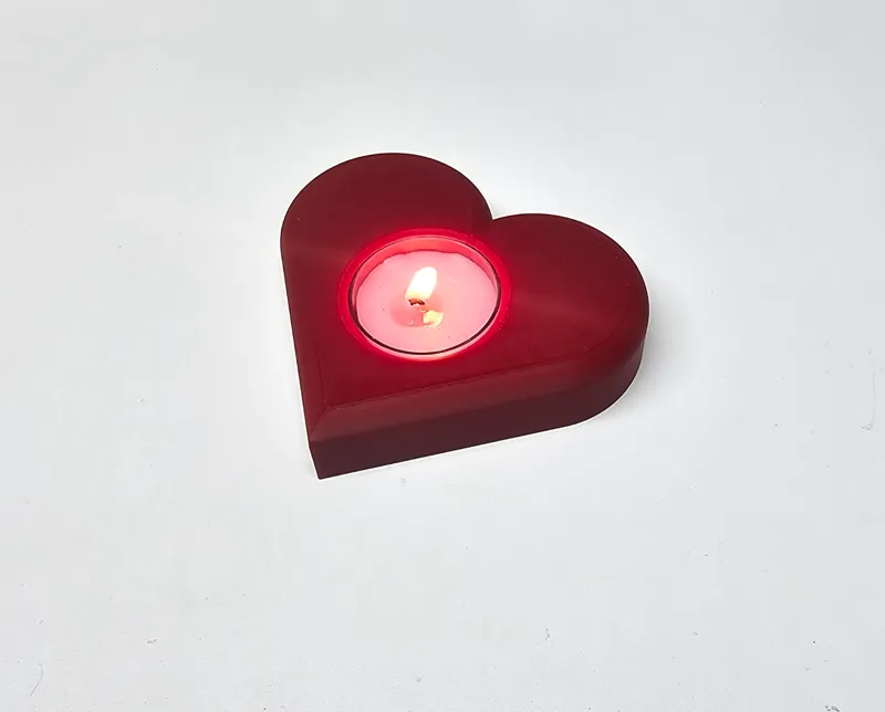 Heart Shaped Tea Light Candle Holder - Scalable For Different Size Candles