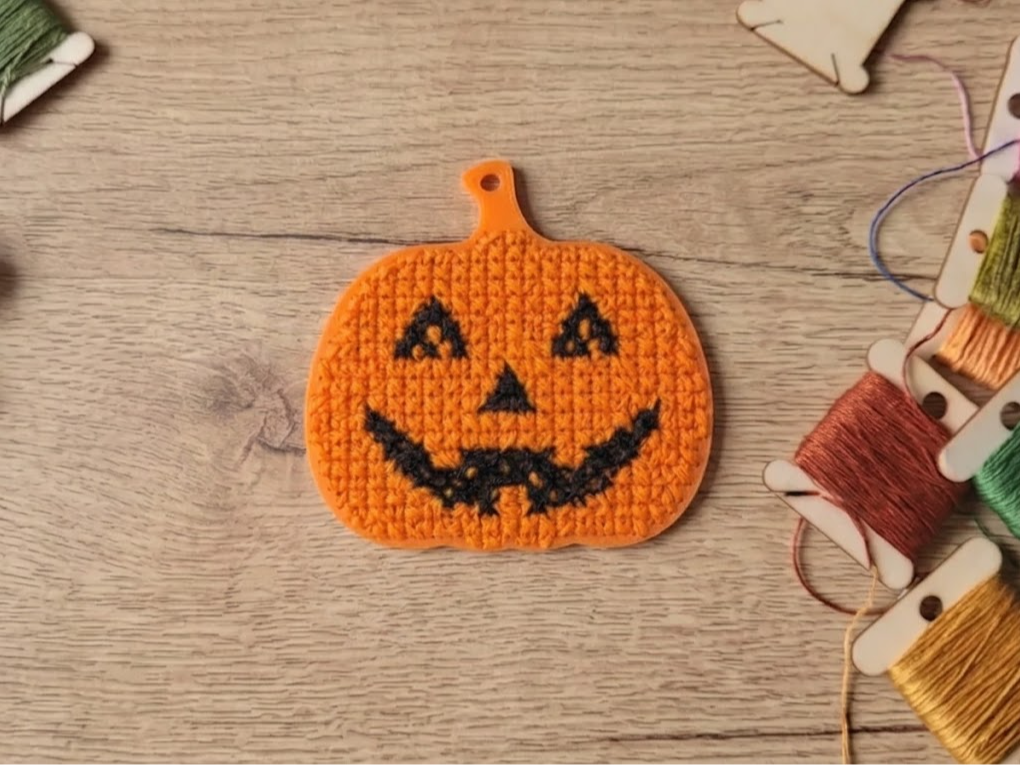 Cross Stitch Pumpkin Blank – Halloween Set 3D model