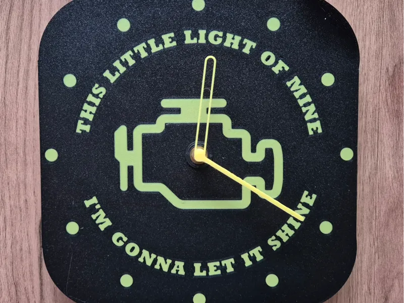Check engine light clock