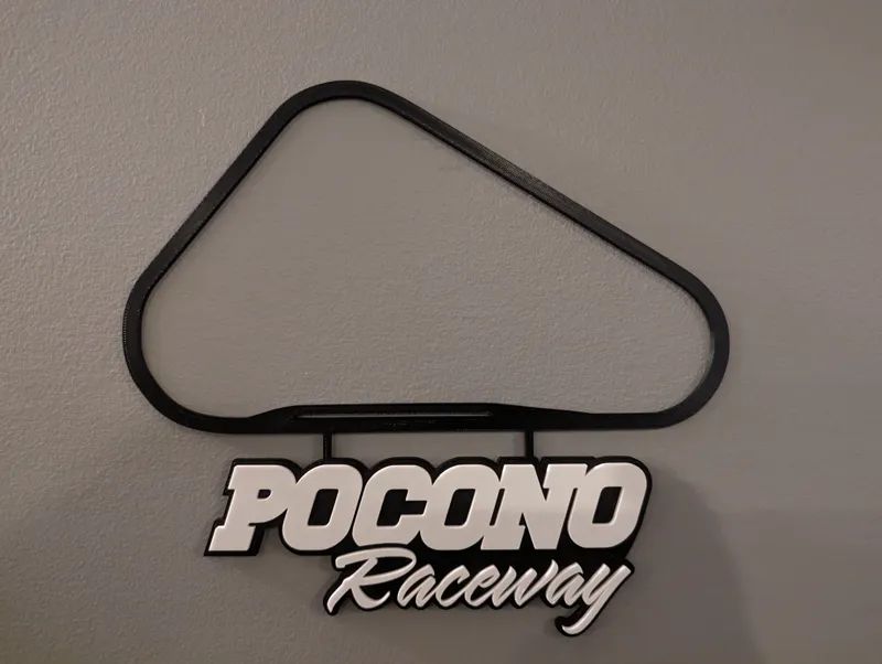 Pocono Raceway Tri-Oval Track Map with Nameplate