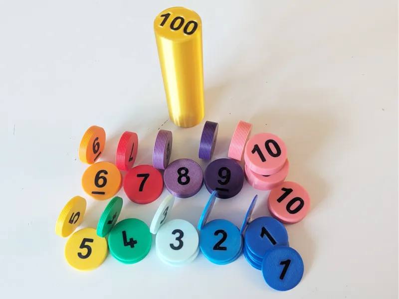 Stacking Number Tokens - Learning math Toy