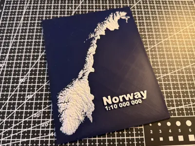 Norway 3D-Topographic map 1:10000000