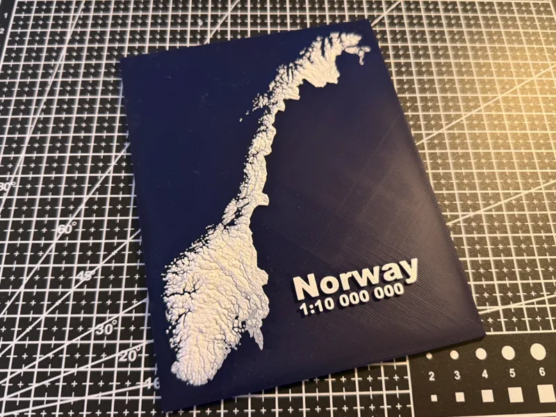 Norway 3D-Topographic map 1:10000000