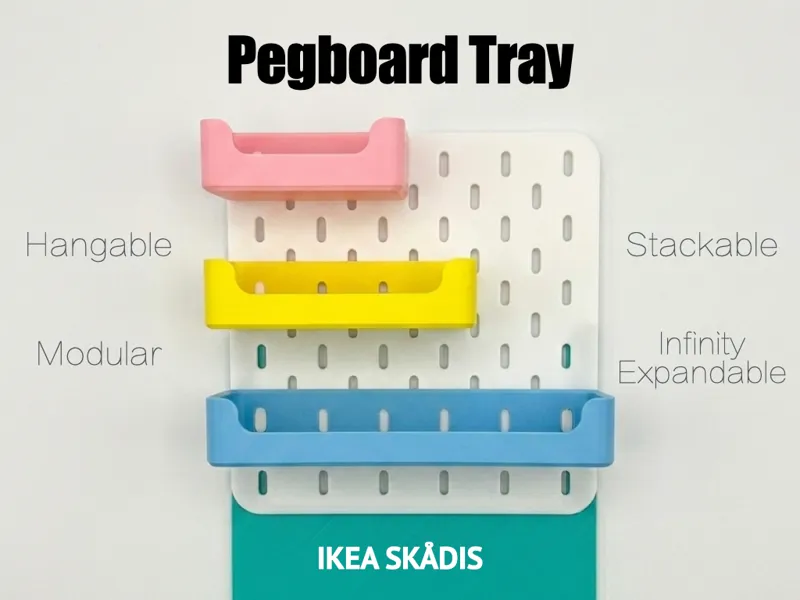 IKEA SKADIS Pegboard Tray Stackable Storage Box