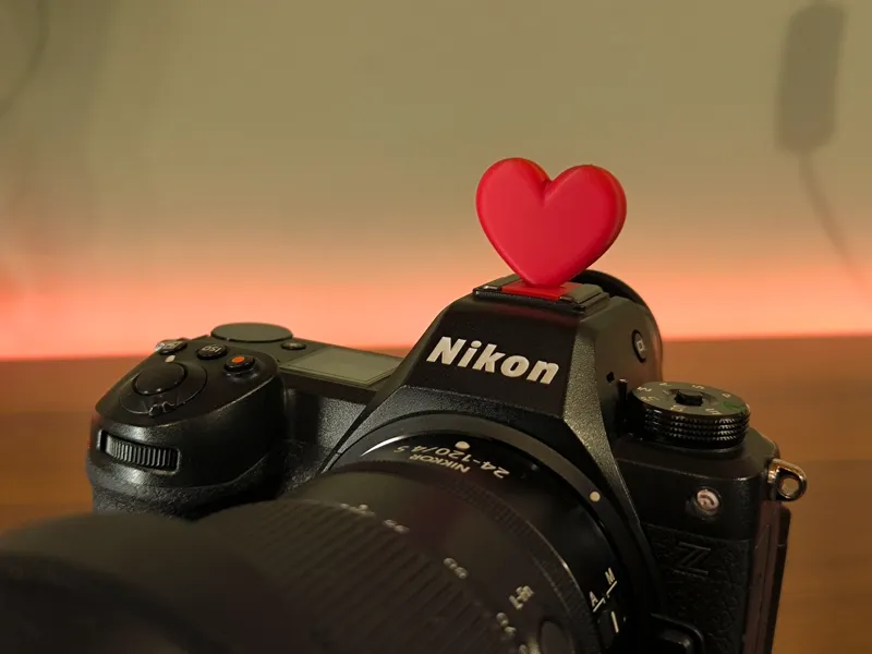 Camera hotshoe cover heart