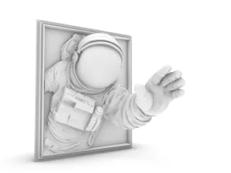 Astronaut in Action, real 3D