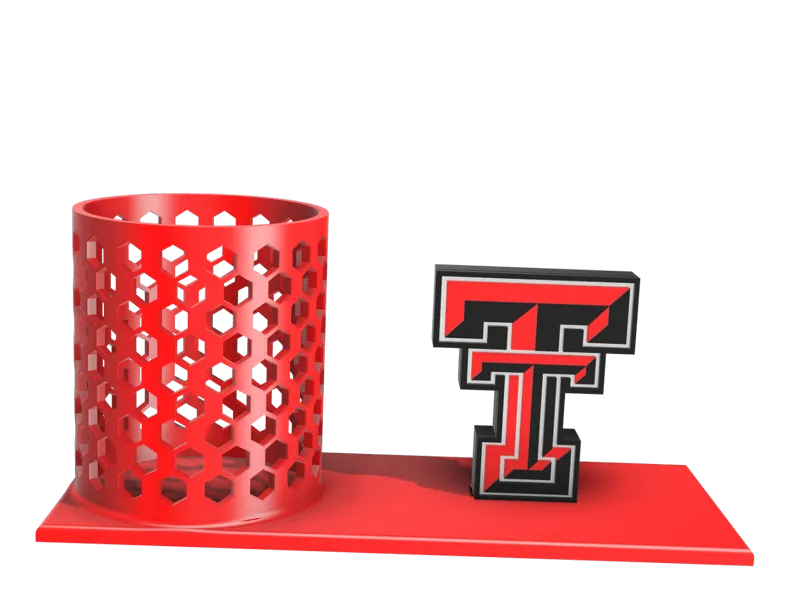 Texas Tech Desk top with Basket