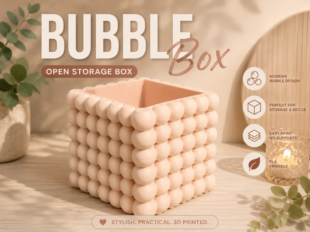 Organizador: Bubble Box – Modern Storage & Decor Box. Referencia del modelo original.