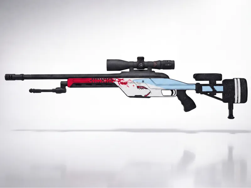 SSG 08 | Blood in the Water – 3D Printed Wall Art
