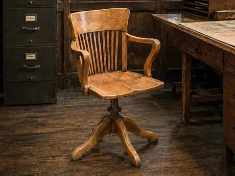Figura decorativa: Miniature Antique Industrial Swivel Chair — referencia de MakerWorld