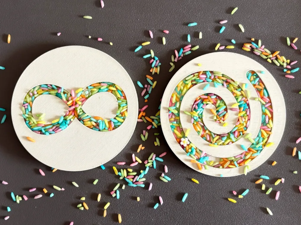 Modelo para impresión 3D: Round Sensory Writing Trays (Infinity & Spiral). Referencia del modelo original.