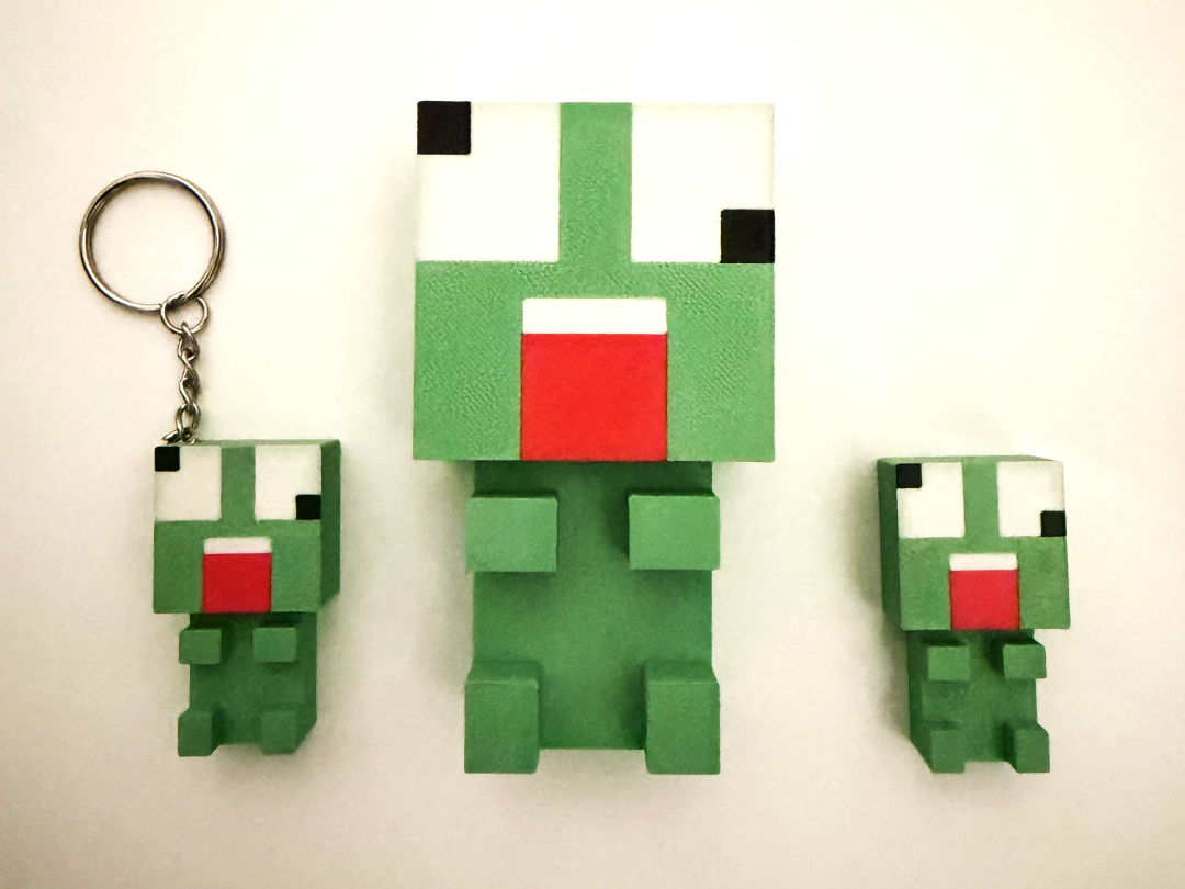 Block Frog  - Two Sizes + Keychain