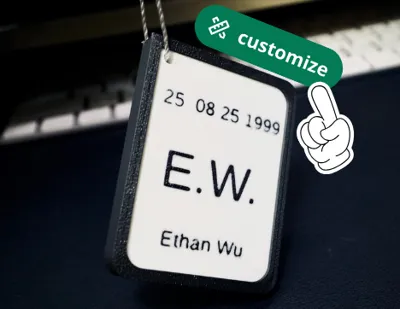 Periodic Table - Elemental Personalized Keychain