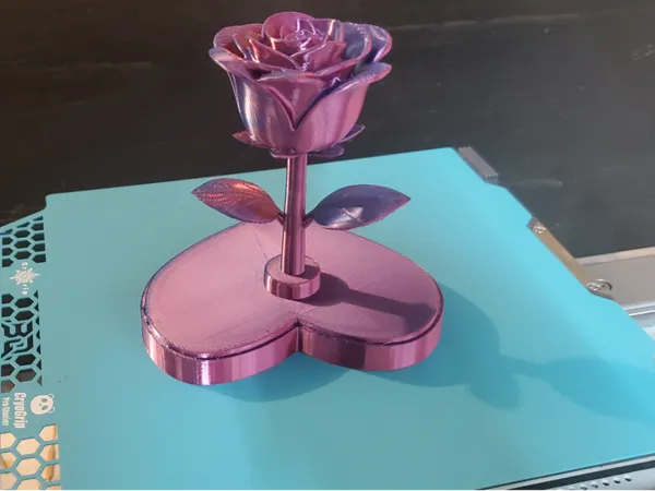 Rose éternelle jaillissant d'un cœur