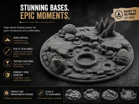 Escenografía en miniatura: Base|Terrain|Diorama - Brood Crater — referencia de MakerWorld