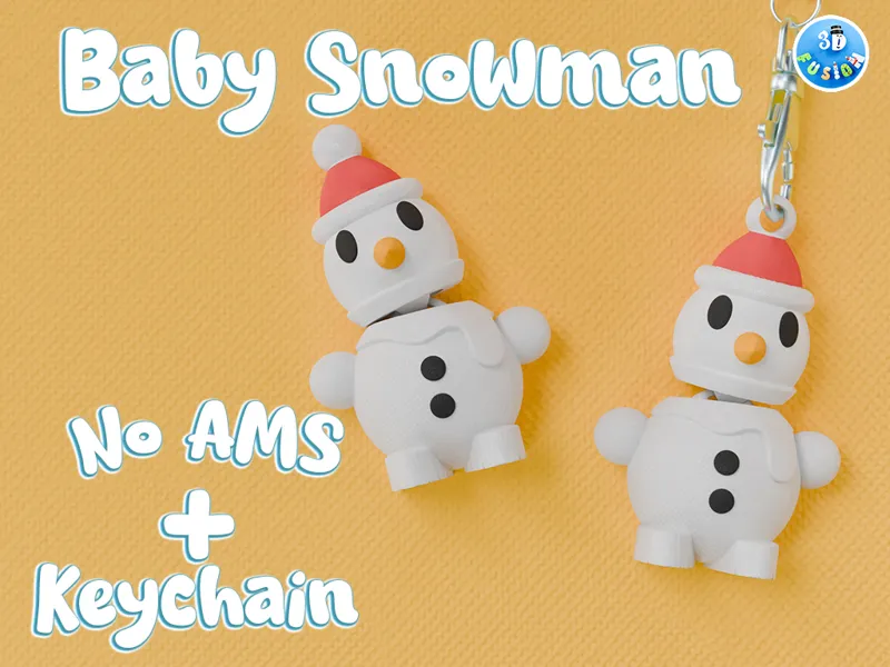 Flexi Snowman-Christmas Fidget + Keychain (No AMS)