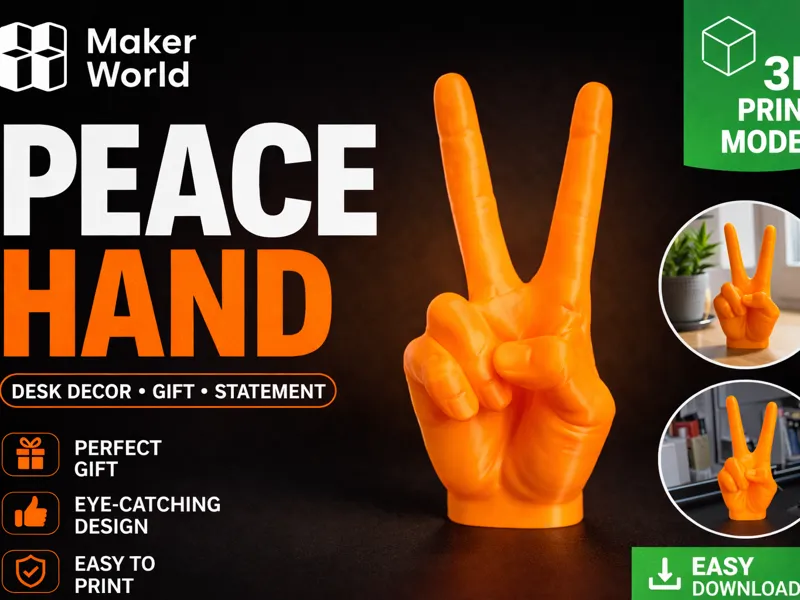 PEACE HAND – Stylische 3D-gedruckte Hand 