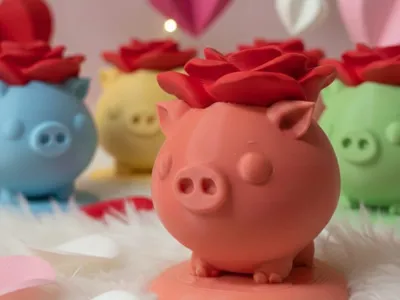 Valentine's Rose Piggy - NO AMS