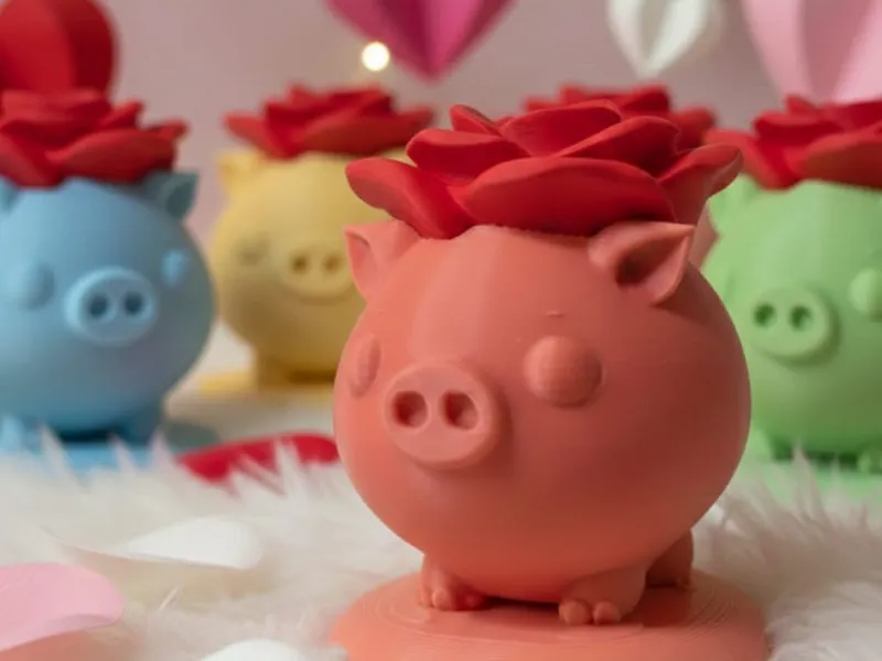 Valentine's Rose Piggy - NO AMS