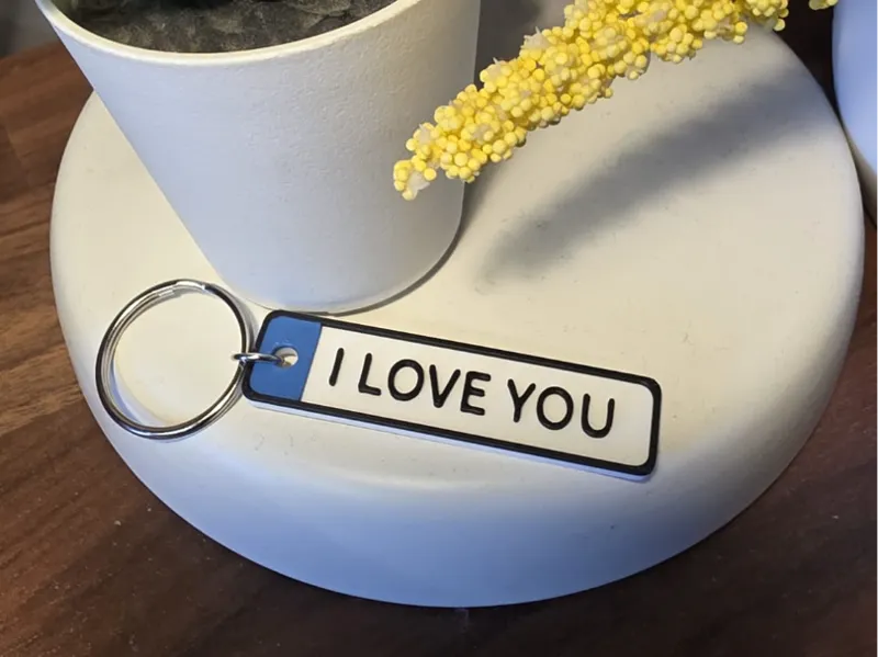 “I LOVE YOU” License Plate Keychain