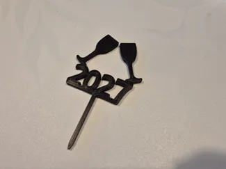 Festive New Year’s Eve 2027 toothpicks/cake topper