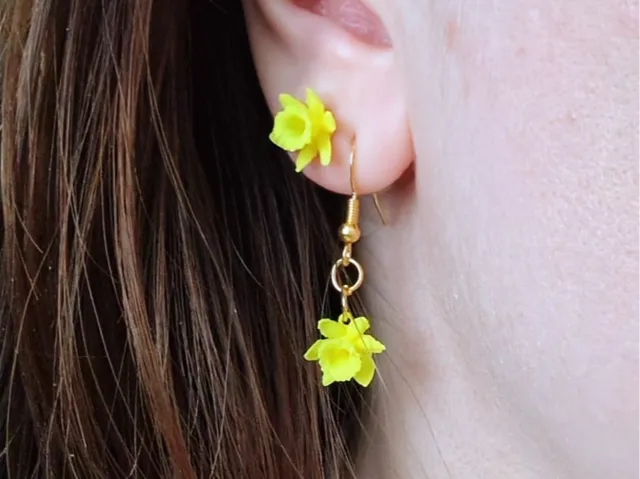 Daffodil earrings/necklace charm