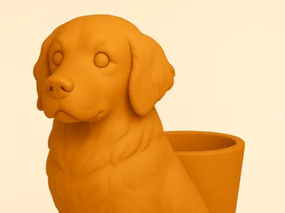 Golden Retriever Planter – 3D Printable Model