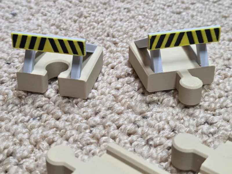 Wooden Train Rail Stops V1