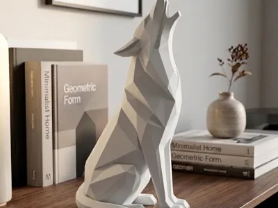 Howling Wolf Low-Poly - Modern Design