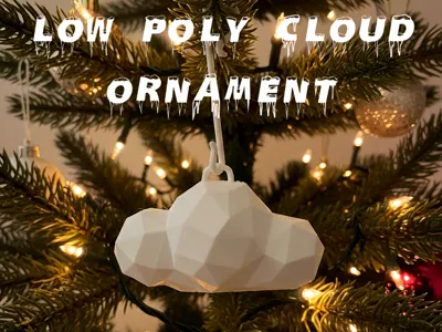 Low Poly Cloud Ornament + Hook