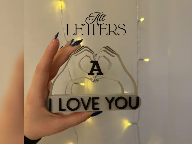 I Love You Sign with Letters A-Z