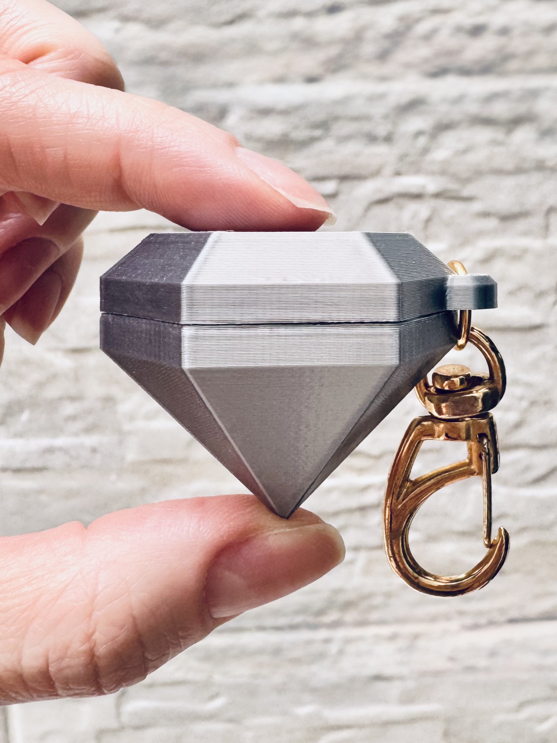 Chaveiro Diamante Anel Aliança Porta Jóias Box - 1