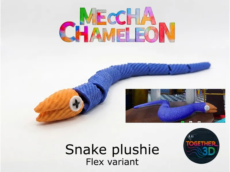 Snake plushie from Meccha Chameleon - flex variant
