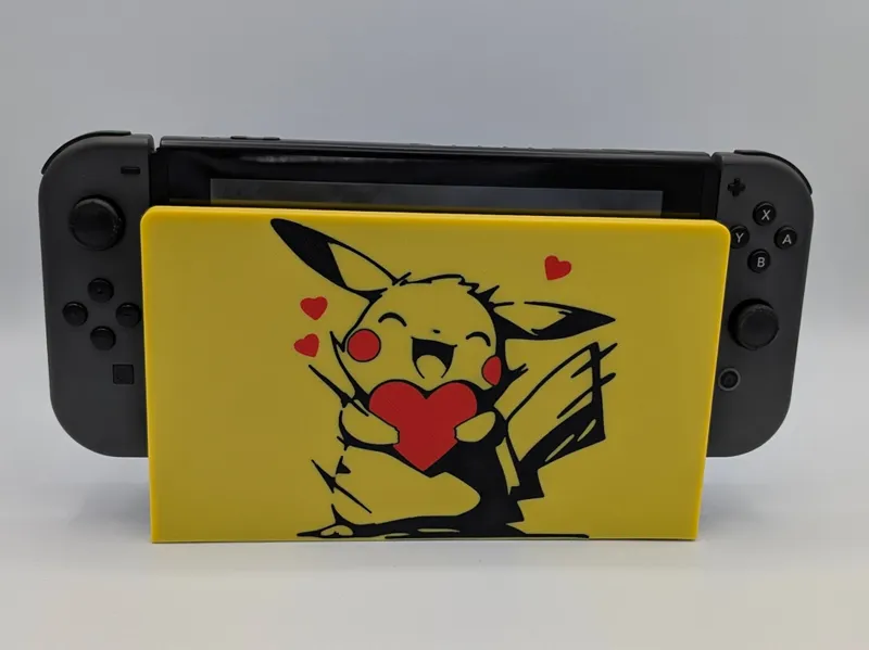 Pikachu Valentines Day Nintendo Switch Dock Cover 
