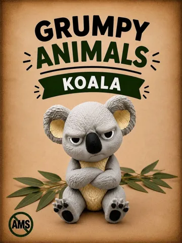 Modelo para impresión 3D: Grumpy Koala — vista de referencia 2