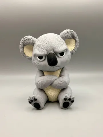 Modelo para impresión 3D: Grumpy Koala — vista de referencia 3