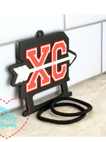 Accesorio para sujetar ligas de cabello: Cross Country Hair Tie keychain XC — vista de referencia 2