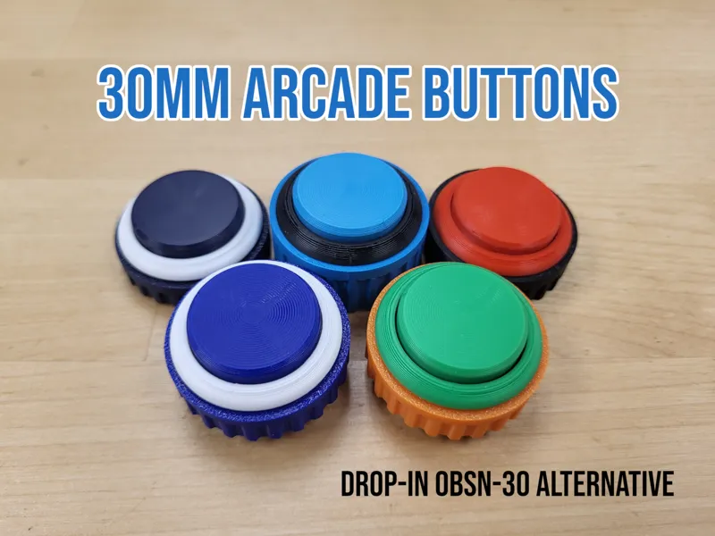 30mm Arcade Buttons (OBSN-30 drop-in alternative)