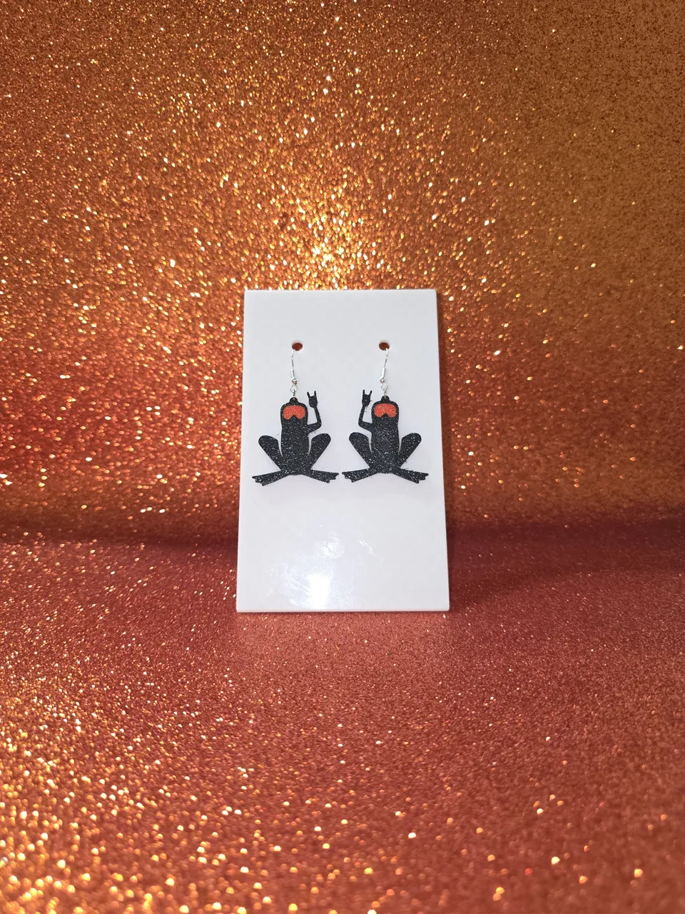 Cool frog earrings view 2