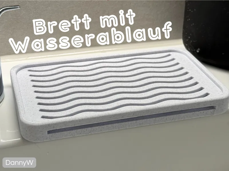 Brett mit Wasserablauf - Seifenschale