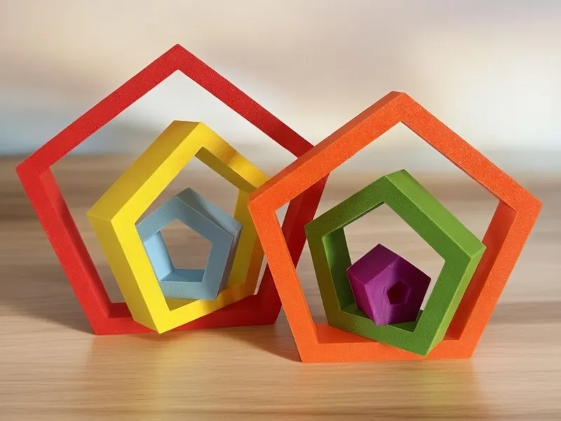 Pentágono encajable tipo Montessori / Waldorf