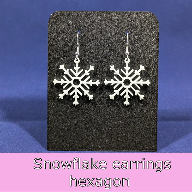 Snowflake earrings - hexagon view 2