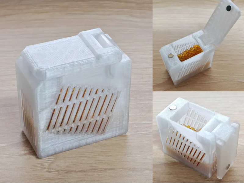 Print in place magnetic silica container 一体式磁吸干燥剂盒