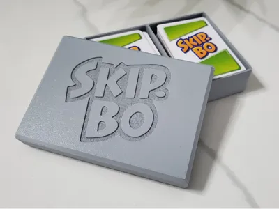 Skip-Bo card box with logo