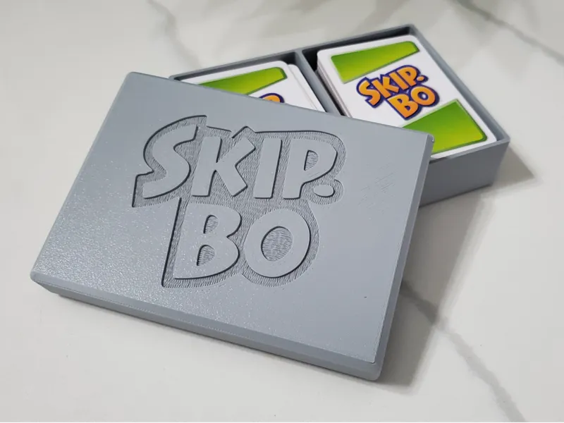 Skip-Bo card box with logo