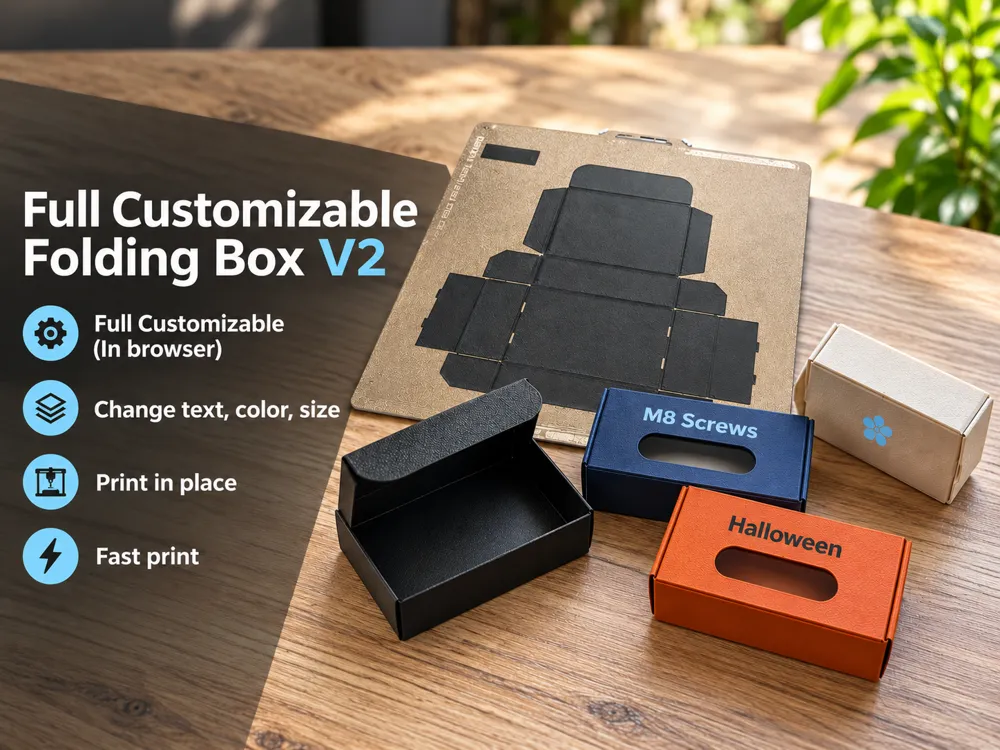 Full Customize Folding box V2 - Free 3D Print Model - MakerWorld