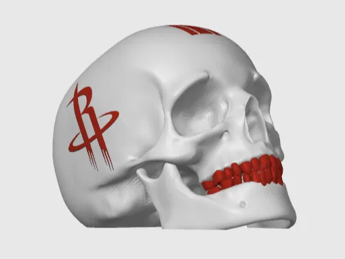 Houston Rockets Skull - Free 3D Print Model - MakerWorld