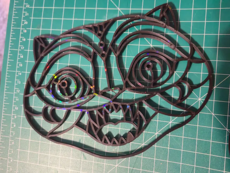 Derpy Tiger Stained Glass Frame for UV Resin