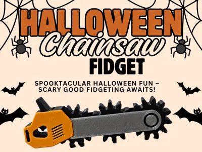 Halloween Chainsaw Fidget Toy 3‑Spinner, No Tools